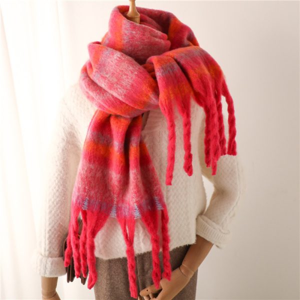 Thick beard striped scarf imitation cashmere winter new warm long tassel scarf for men and women scarf shawl - Image 4