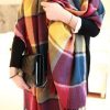 Scarf Winter Women's New Color Grid Imitation Cashmere Scarf Autumn Winter Thick Fashion Warm Versatile Scarf Shawl - Image 10