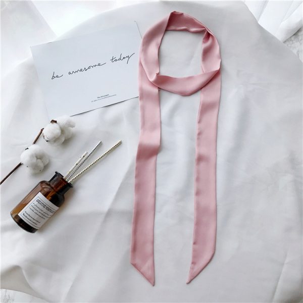 Silk thin long scarf solid color universal scarf European and American long scarf 15 colors - Image 17