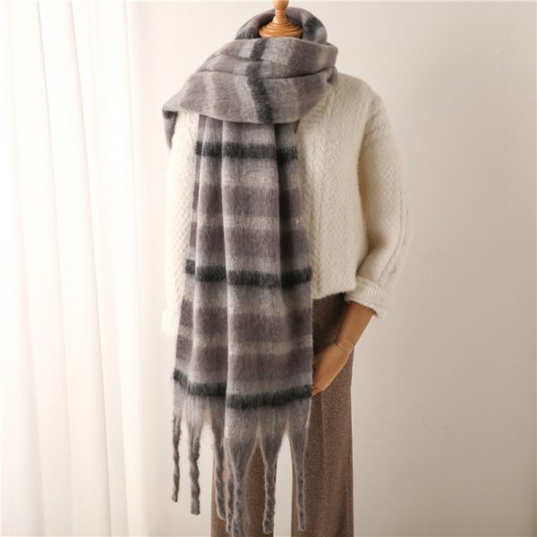 Thick beard striped scarf imitation cashmere winter new warm long tassel scarf for men and women scarf shawl - Image 8