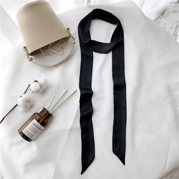 Silk thin long scarf solid color universal scarf European and American long scarf 15 colors - Image 5