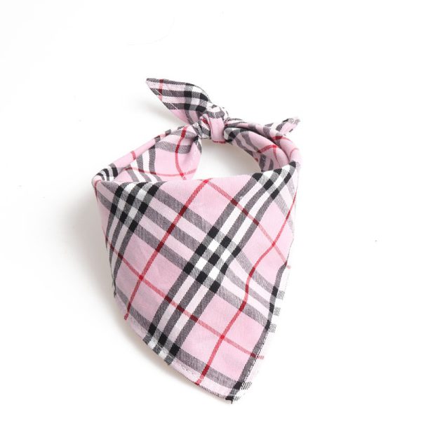 Pet triangle scarf, neck tie, saliva towel, dog scarf, double-layer Scottish British style - Image 3