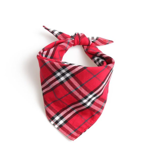 Pet triangle scarf, neck tie, saliva towel, dog scarf, double-layer Scottish British style - Image 11