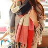 Scarf Winter Women's New Color Grid Imitation Cashmere Scarf Autumn Winter Thick Fashion Warm Versatile Scarf Shawl - Image 13
