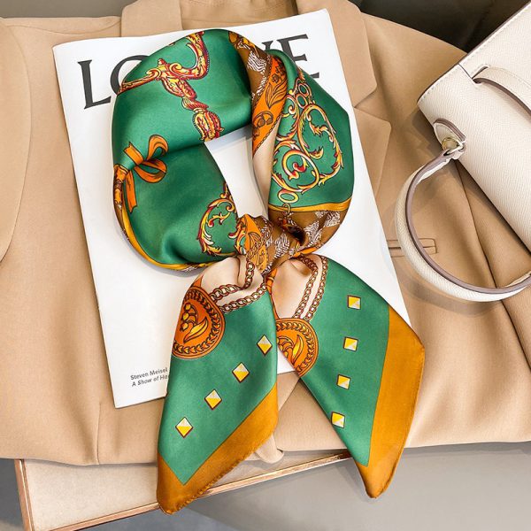 Fake headscarf temperament small square scarf shawl chain scarf - Image 6