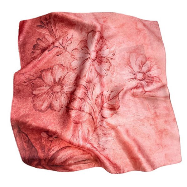 Small square scarf, mulberry silk flower, Hangzhou silk scarf, versatile in spring and autumn - Image 3