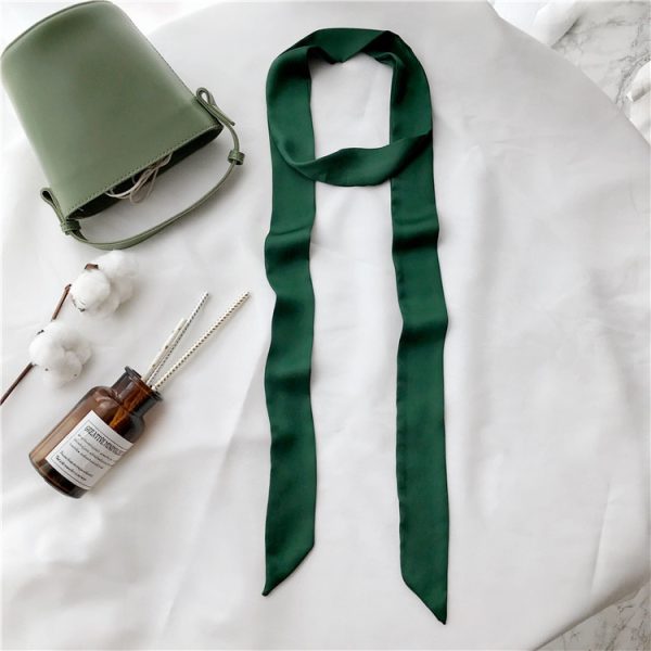 Silk thin long scarf solid color universal scarf European and American long scarf 15 colors - Image 6