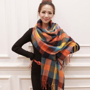 Scarf Winter Women's New Color Grid Imitation Cashmere Scarf Autumn Winter Thick Fashion Warm Versatile Scarf Shawl