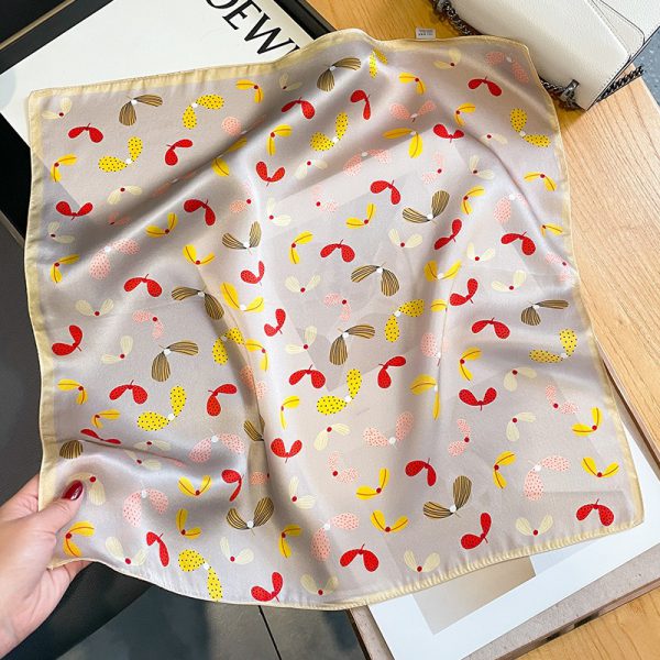 Cashew Fashion Silk Square Scarf Women's Mulberry Silk Scarf Professional Scarf Small Square Scarf Silk Scarf - Image 5