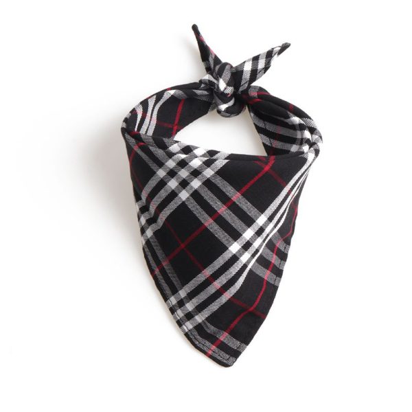 Pet triangle scarf, neck tie, saliva towel, dog scarf, double-layer Scottish British style - Image 7