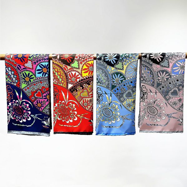 Colorful Junma Flower Women's Fashion Square Scarf Tourism Shawl Scarf - Image 6