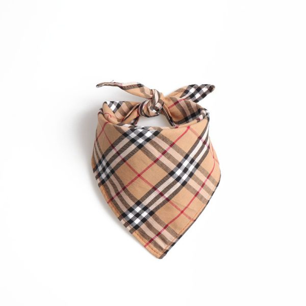 Pet triangle scarf, neck tie, saliva towel, dog scarf, double-layer Scottish British style - Image 4