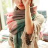 Scarf Winter Women's New Color Grid Imitation Cashmere Scarf Autumn Winter Thick Fashion Warm Versatile Scarf Shawl - Image 14
