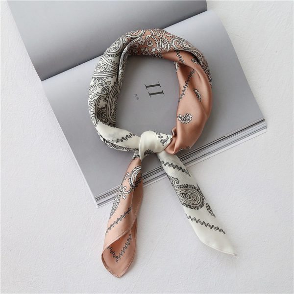 Retro cashew fruit versatile artistic small square scarf for women's decorative binding bag scarf - Image 7