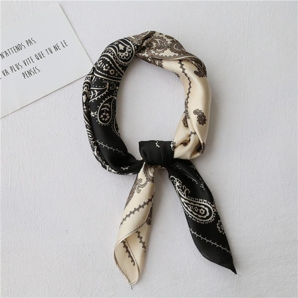 Retro cashew fruit versatile artistic small square scarf for women's decorative binding bag scarf - Image 5