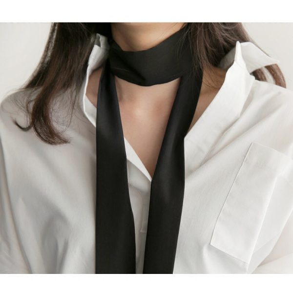 Silk thin long scarf solid color universal scarf European and American long scarf 15 colors - Image 2